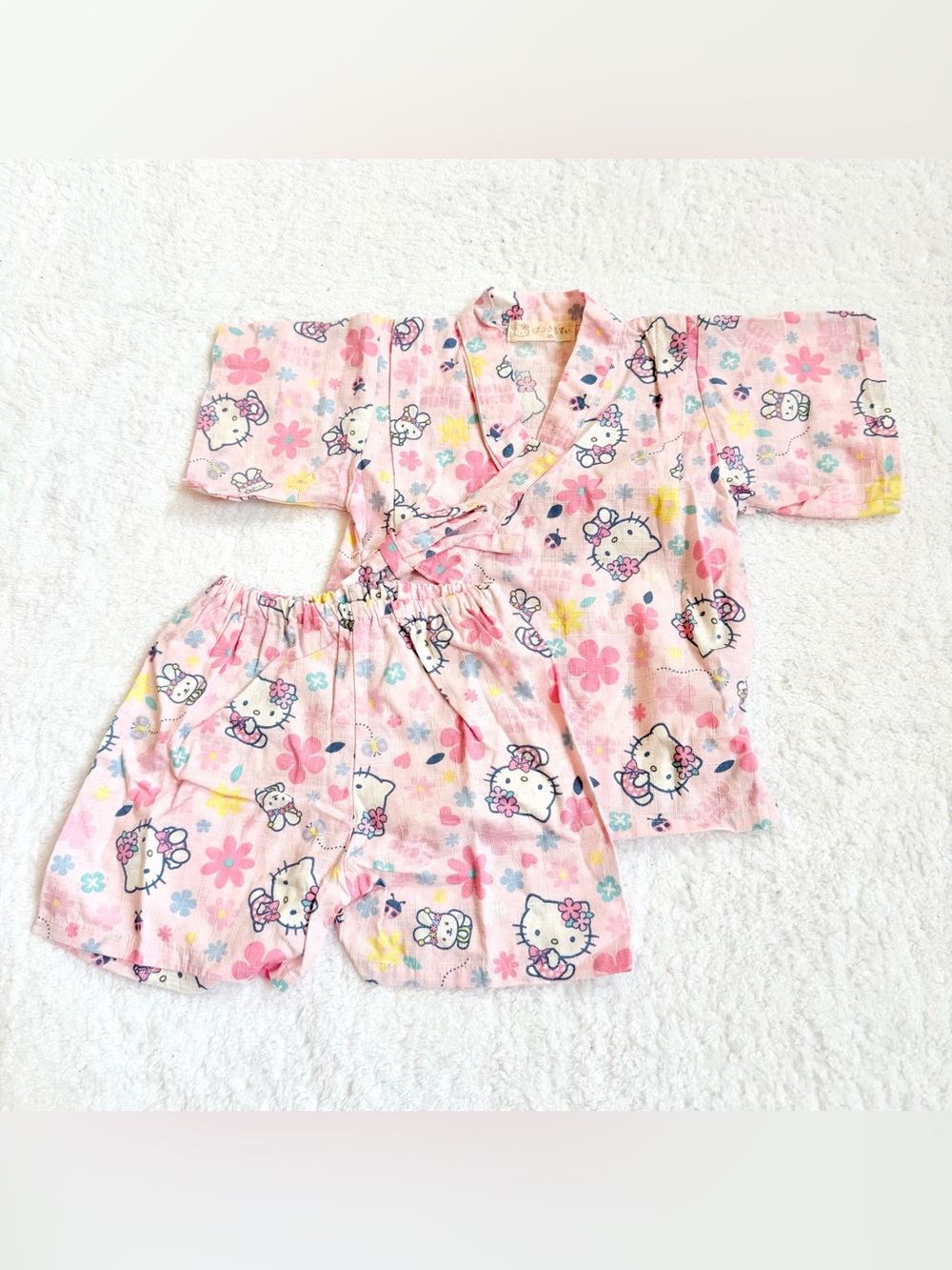 Sanrio Hello Kitty toddler Girls Jinbei Kimono Yukata 2T Pajama Pants Tops Japan
